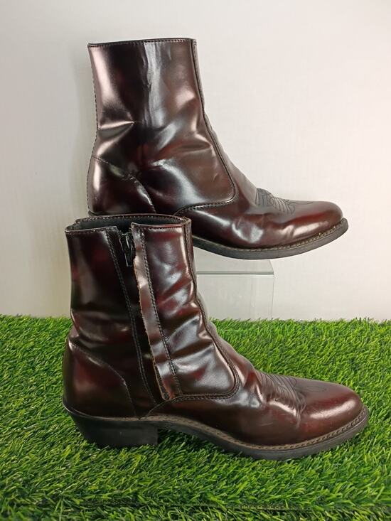 Laredo Men 9EW Burnt Apple Leather Side Zip Traditional Boots